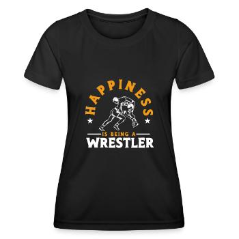 Ringer Ringen Trainer Ringen Geschenk - Frauen Funktions-T-Shirt - Schwarz - Vorne - AI Model Female 172 light (172cm)