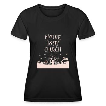 La nature est mon église Satanisme satanique - T-shirt sport Femme - noir - Devant - AI Model Female 172 light (172cm)