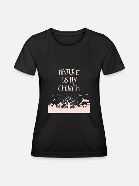 Nature is my church Satanic Satanism - Women's Functional T-Shirt - black