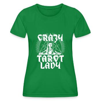 Verrückte Tarot-Lady Satanismus Hexerei - Frauen Funktions-T-Shirt - Kelly Green - Vorne - AI Model Female 172 dark (172cm)