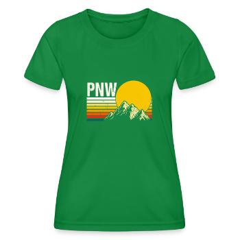PNW Pacifique Nord-Ouest Bigfoot - T-shirt sport Femme - vert - Devant - AI Model Female 172 dark (172cm)