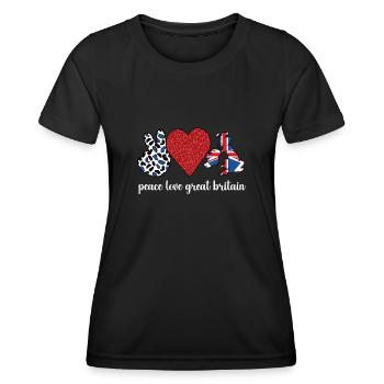 Drapeau britannique de la Grande-Bretagne Racines britanniques - T-shirt sport Femme - noir - Devant - AI Model Female 172 light (172cm)
