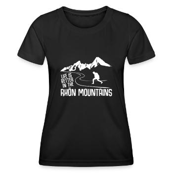 Rhön Wandern Wald Rhöner Berge - Frauen Funktions-T-Shirt - Schwarz - Vorne - AI Model Female 172 light (172cm)
