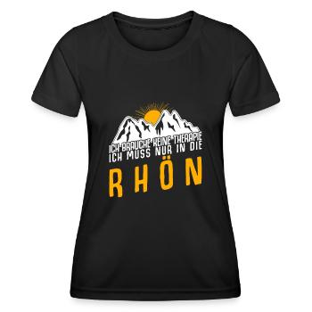 Rhön Wandern Klettern Rhöner Berge - Frauen Funktions-T-Shirt - Schwarz - Vorne - AI Model Female 172 light (172cm)