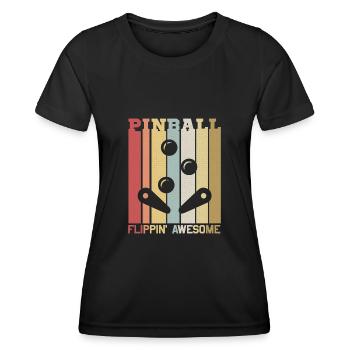 Pinball Flippin' Awesome Automat Zocker - Frauen Funktions-T-Shirt - Schwarz - Vorne - AI Model Female 172 light (172cm)