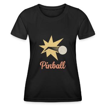 Staucher Pinball Automat Zocker - Frauen Funktions-T-Shirt - Schwarz - Vorne - AI Model Female 172 light (172cm)