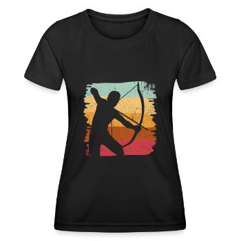 Bogenschütze Bogenschießen Bogensport - Frauen Funktions-T-Shirt - Schwarz - Vorne - AI Model Female 172 light (172cm)