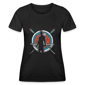 Bogenschütze Bogenschießen Zielscheibe Bogensport - Frauen Funktions-T-Shirt - Schwarz - Vorne - AI Model Female 172 light (172cm)