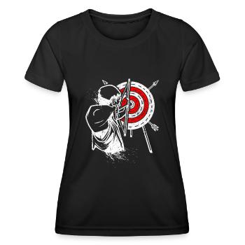 Bogenschütze Recurvebogen Bogenschießen Bogensport - Frauen Funktions-T-Shirt - Schwarz - Vorne - AI Model Female 172 light (172cm)
