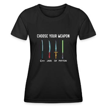 PHYTON PROGRAMMER-Programmiercodierer-Codierung - Frauen Funktions-T-Shirt - Schwarz - Vorne - AI Model Female 172 light (172cm)