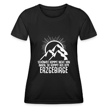 Erzgebirge Berge Wandern Erzgebirger - Frauen Funktions-T-Shirt - Schwarz - Vorne - AI Model Female 172 light (172cm)