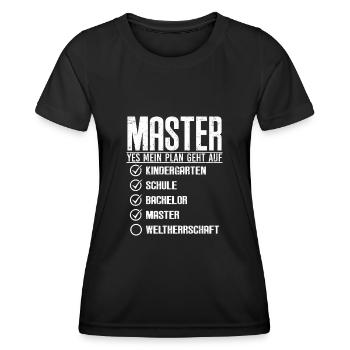 Master Abschluss 2022 dann Weltherrschaft - Frauen Funktions-T-Shirt - Schwarz - Vorne - AI Model Female 172 light (172cm)