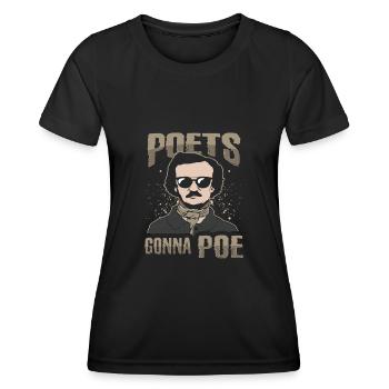Allan Poe Raven Crow Chemise Gothique LIteratur - T-shirt sport Femme - noir - Devant - AI Model Female 172 light (172cm)