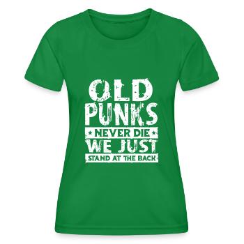 Les vieux punks ne meurent jamais, nous ne sommes qu’à l’arrière - T-shirt sport Femme - vert - Devant - AI Model Female 172 dark (172cm)