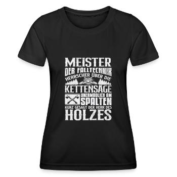 Meister der Holzfäller, Spalter des Holzes - Frauen Funktions-T-Shirt - Schwarz - Vorne - AI Model Female 172 light (172cm)