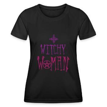 Hexenfrau, Hexerei, Wicca - Frauen Funktions-T-Shirt - Schwarz - Vorne - AI Model Female 172 light (172cm)