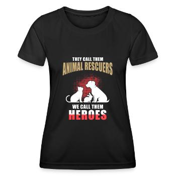 Sauveteurs d’animaux - T-shirt sport Femme - noir - Devant - AI Model Female 172 light (172cm)
