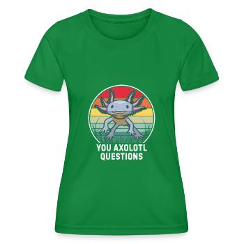 You axolotl questions Amphibien Schwanzlurche - Frauen Funktions-T-Shirt - Kelly Green - Vorne - AI Model Female 172 dark (172cm)