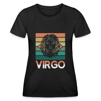 Signe du zodiaque Vierge Astorolgie Horoscope Signe - T-shirt sport Femme - noir - Devant - AI Model Female 172 light (172cm)