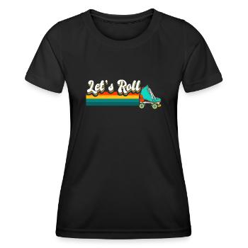 Patin à roulettes, patin à roulettes, patin à roulettes - T-shirt sport Femme - noir - Devant - AI Model Female 172 light (172cm)