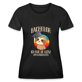Bachelor 2022 Lizenz zum Klugscheißen Bachelor - Frauen Funktions-T-Shirt - Schwarz - Vorne - AI Model Female 172 light (172cm)