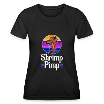 Proxénète aux crevettes - T-shirt sport Femme - noir - Devant - AI Model Female 172 light (172cm)