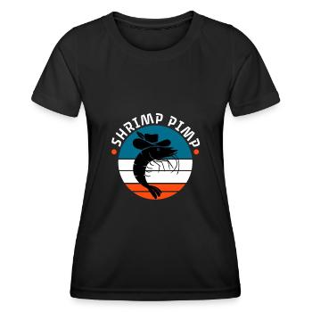 Proxénète aux crevettes - T-shirt sport Femme - noir - Devant - AI Model Female 172 light (172cm)