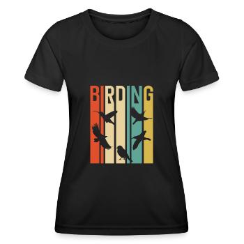 Birding Birdwatching Lovers | Birdwatching - Women's Functional T-Shirt - black - Front - AI Model Female 172 light (172cm)