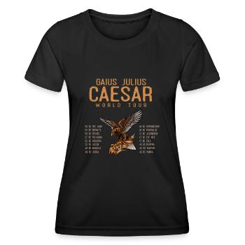 Gaius Julius Caesar World Tour, Antike Römer - Frauen Funktions-T-Shirt - Schwarz - Vorne - AI Model Female 172 light (172cm)