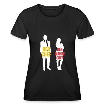 Der Chef Der Wahre Chef Papa und Mama - Frauen Funktions-T-Shirt - Schwarz - Vorne - AI Model Female 172 light (172cm)
