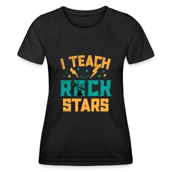 Ich Unterrichte Rockstars Musiklehrer - Frauen Funktions-T-Shirt - Schwarz - Vorne - AI Model Female 172 light (172cm)