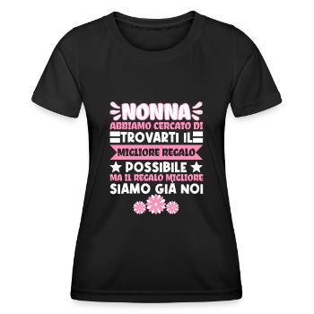 Nonna Festa della Mamma migliore Nonna del mondo - Frauen Funktions-T-Shirt - Schwarz - Vorne - AI Model Female 172 light (172cm)