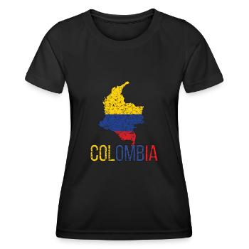 Colombie Colombie Drapeau colombien - T-shirt sport Femme - noir - Devant - AI Model Female 172 light (172cm)