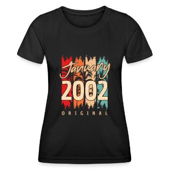 2002 Janvier Idée Cadeau Vintage - T-shirt sport Femme - noir - Devant - AI Model Female 172 light (172cm)