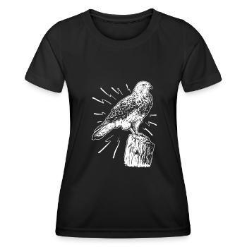 Ornithologie Vogel Liebhaber Bussard Falke Adler - Frauen Funktions-T-Shirt - Schwarz - Vorne - AI Model Female 172 light (172cm)