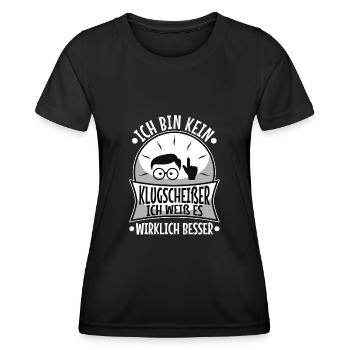 Bin kein Klugscheißer ich weiß es wirklich besser - Frauen Funktions-T-Shirt - Schwarz - Vorne - AI Model Female 172 light (172cm)