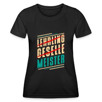 Nach Lehrling und Geselle Meister bestanden - Frauen Funktions-T-Shirt - Schwarz - Vorne - AI Model Female 172 light (172cm)