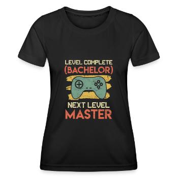 Niveau Bachelor compléter le niveau suivant Master - T-shirt sport Femme - noir - Devant - AI Model Female 172 light (172cm)
