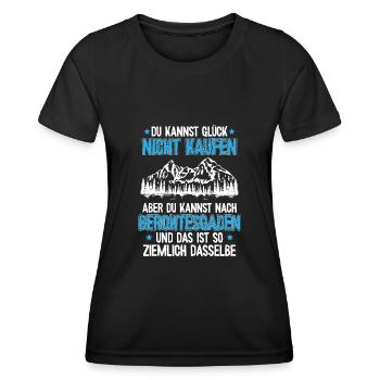 Watzmann Gipfel Berchtesgaden Glück Wandern - Frauen Funktions-T-Shirt - Schwarz - Vorne - AI Model Female 172 light (172cm)