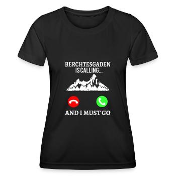 Watzmann Gipfel Berchtesgaden ruft Wandern - Frauen Funktions-T-Shirt - Schwarz - Vorne - AI Model Female 172 light (172cm)