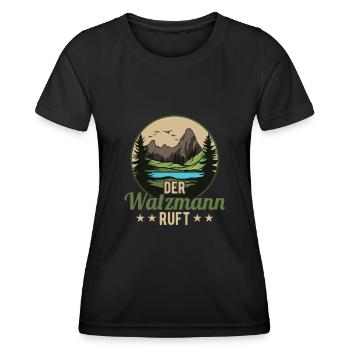 Der Watzmann ruft Berchtesgaden Gipfel Wandern - Frauen Funktions-T-Shirt - Schwarz - Vorne - AI Model Female 172 light (172cm)