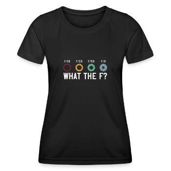 Ce que le F | Photographe - T-shirt sport Femme - noir - Devant - AI Model Female 172 light (172cm)