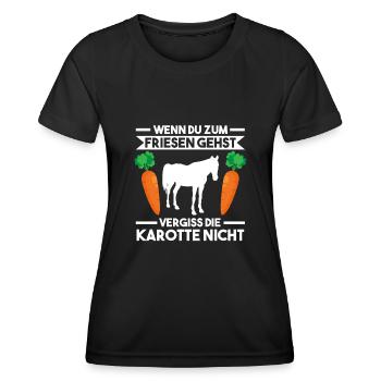 Pferd Friese Pferde Reiten - Frauen Funktions-T-Shirt - Schwarz - Vorne - AI Model Female 172 light (172cm)
