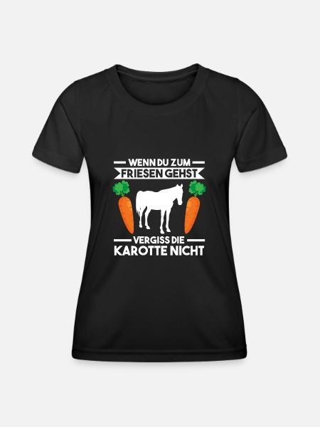 Pferd Friese Pferde Reiten - Frauen Funktions-T-Shirt - Schwarz