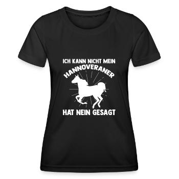 Reitstall Reiten Pferd Hannoveraner - Frauen Funktions-T-Shirt - Schwarz - Vorne - AI Model Female 172 light (172cm)