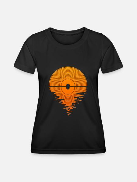 Vinyl Sunset Vinyl Record LP Audiophile - Women's Functional T-Shirt - black