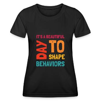C’est une belle journée pour façonner les comportements - T-shirt sport Femme - noir - Devant - AI Model Female 172 light (172cm)