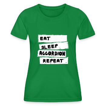 Accordéon - T Shirt Acordeao - T-shirt sport Femme - vert - Devant - AI Model Female 172 dark (172cm)