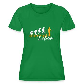 ÉVOLUTION DE LA CLARINETTE - T-shirt sport Femme - vert - Devant - AI Model Female 172 dark (172cm)
