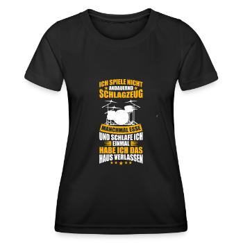 Cooles Schlagzeug Musiker Drummer Geschenk - Frauen Funktions-T-Shirt - Schwarz - Vorne - AI Model Female 172 light (172cm)